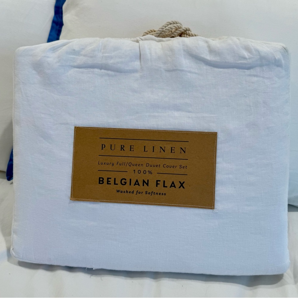 NWT 100% Pure Linen Duvet Cover Set